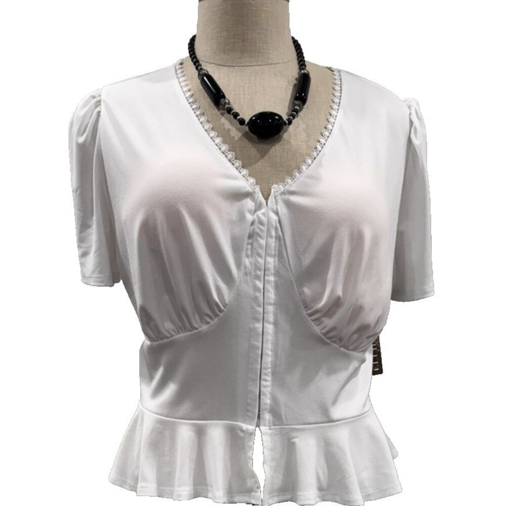Ellie's Closet White 2XL Blouse New Wit Tag